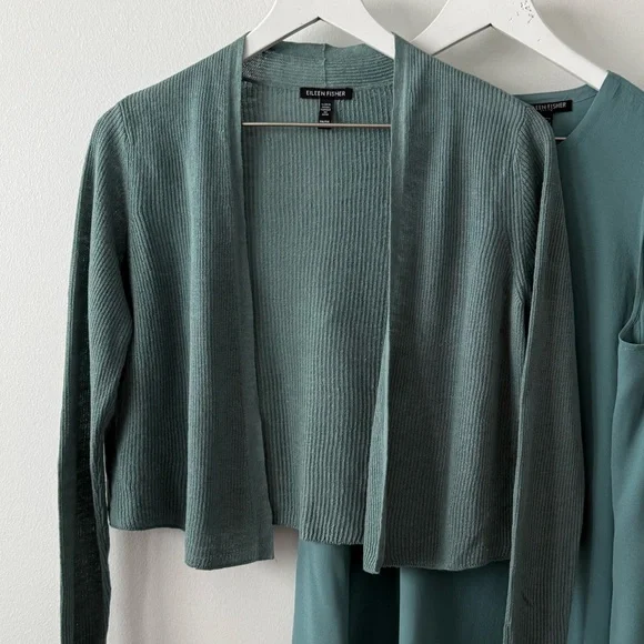 Eileen Fisher Organic Linen Cotton Cropped Cardigan - Picture 4 of 8